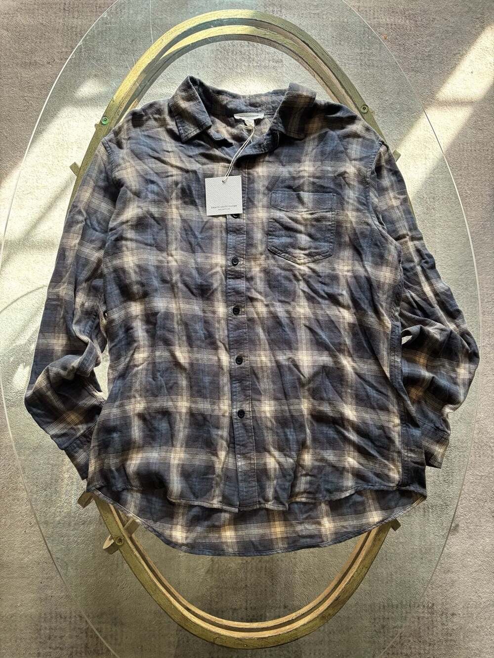 BeachLunchLounge Hunter Plaid Button Down Shirt Size L